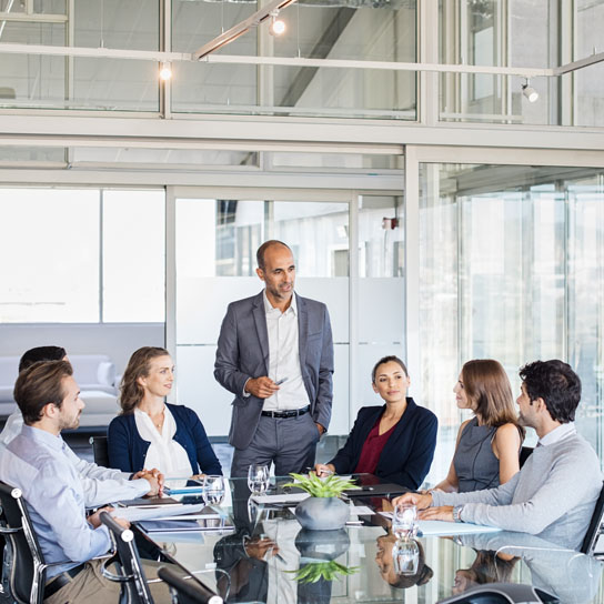 Business people at a conference table